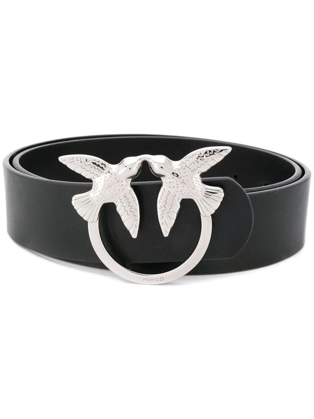 LOVE BIRDS SIMPLY LEATHER BELT - black–silver