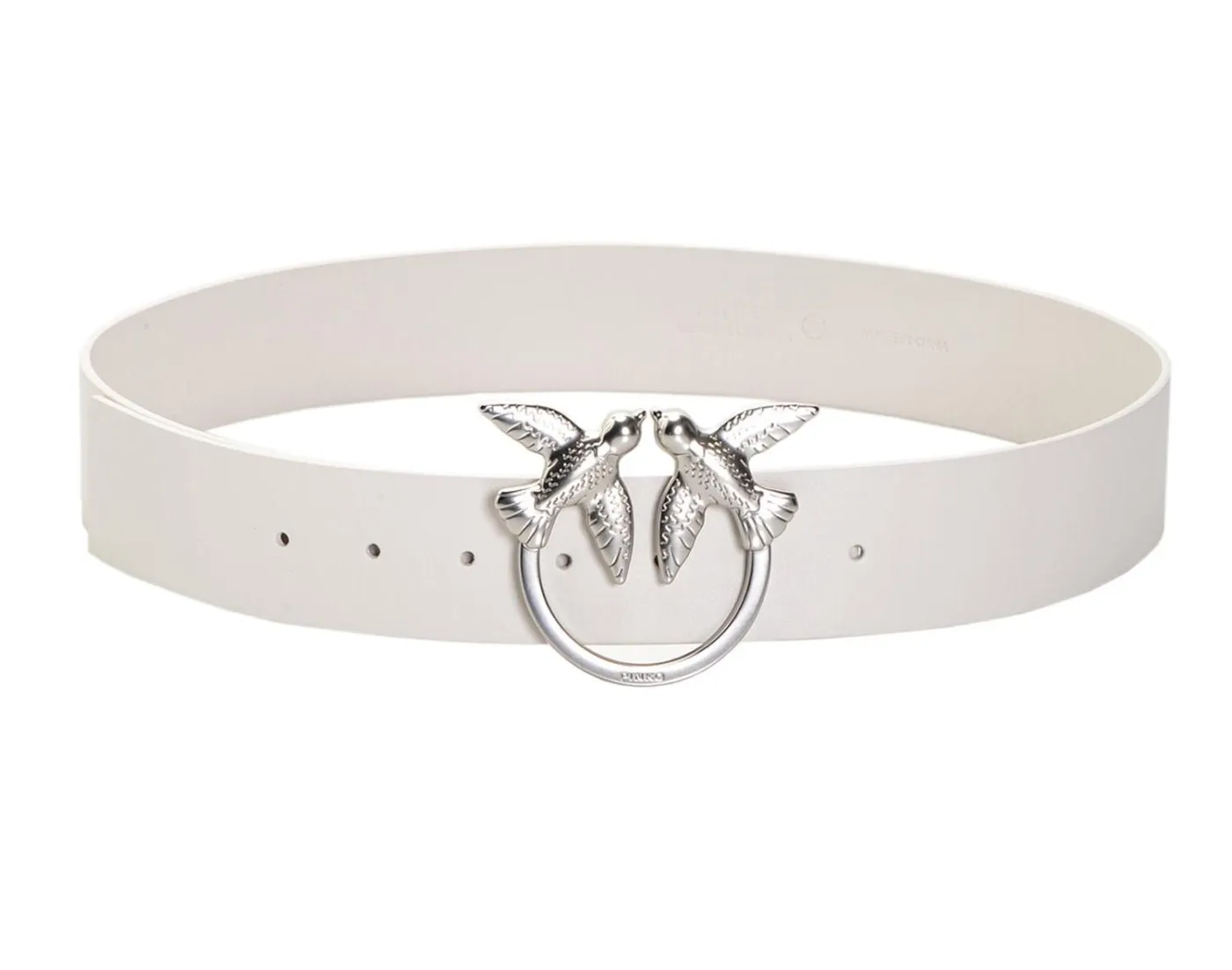 LOVE BIRDS SIMPLY LEATHER BELT - white–silver
