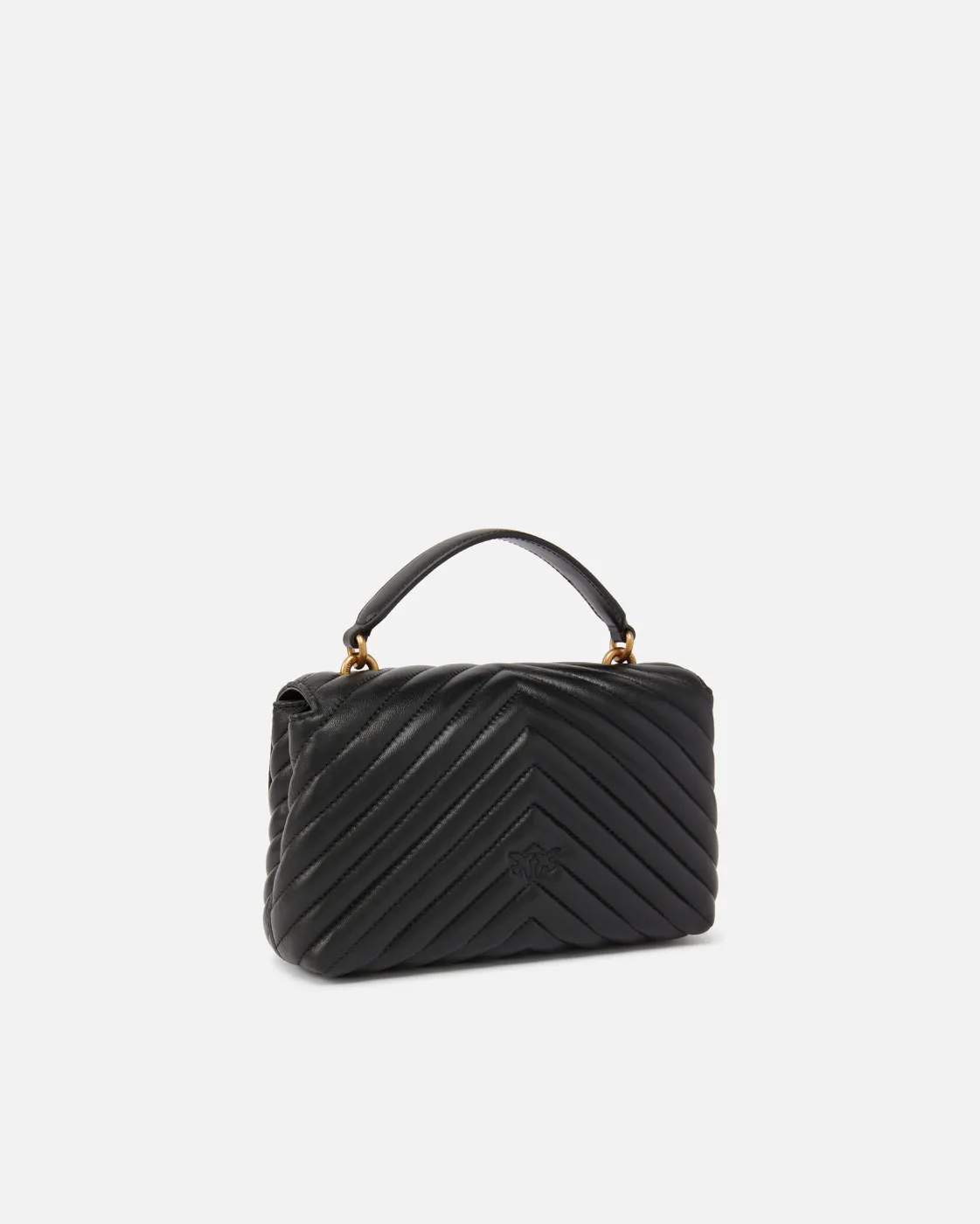 MINI LADY LOVE BAG PUFF CHEVRON - black/gold — фото 6
