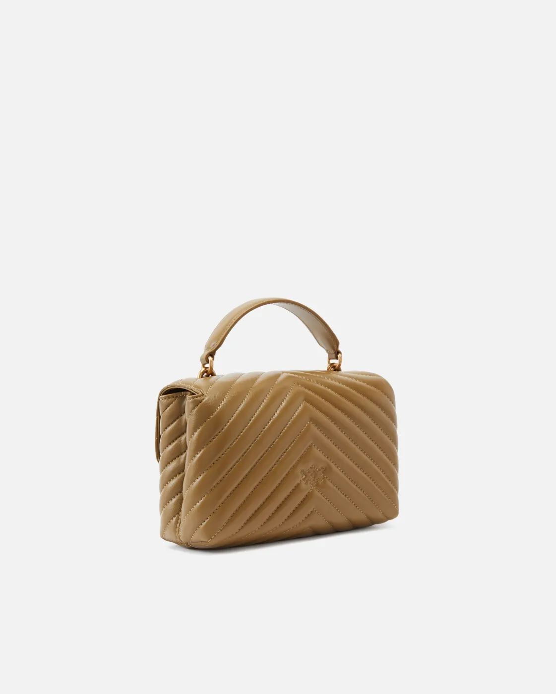 MINI LADY LOVE BAG PUFF CHEVRON - sand-antique gold — фото 4