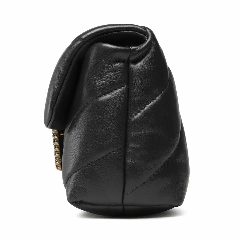 MINI LOGO BAG PUFF MAXI QUILT JEWEL BUCKLE – black — фото 4