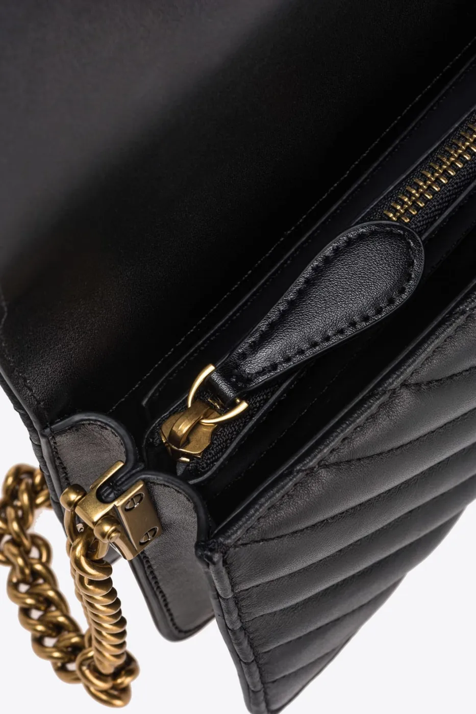 MINI LOVE BAG CLICK CHEVRON STUDS – black-antique gold — фото 4
