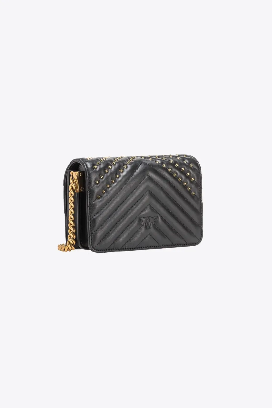MINI LOVE BAG CLICK CHEVRON STUDS – black-antique gold — фото 5