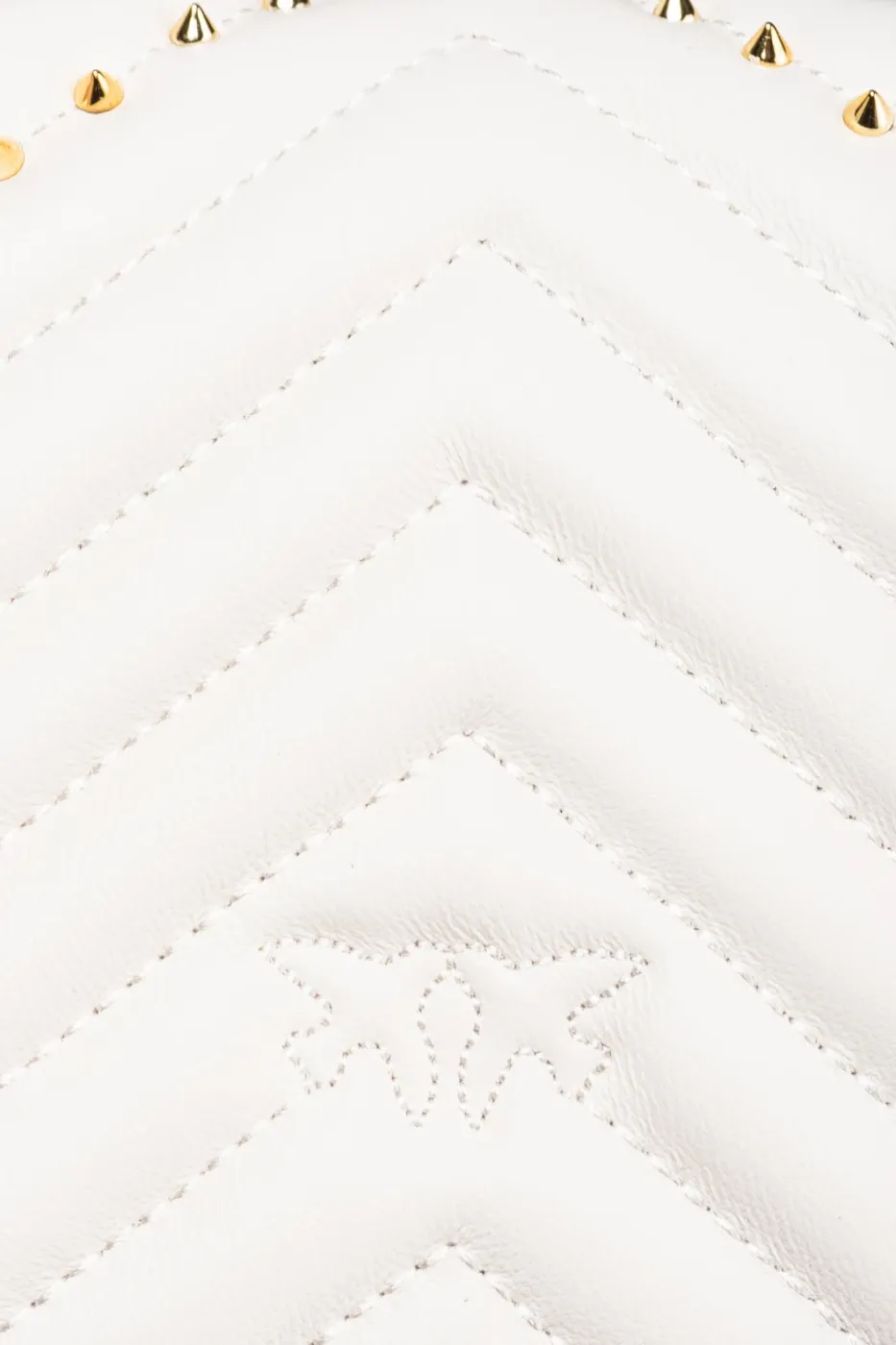 MINI LOVE BAG CLICK CHEVRON STUDS – white+white-antique gold — фото 4
