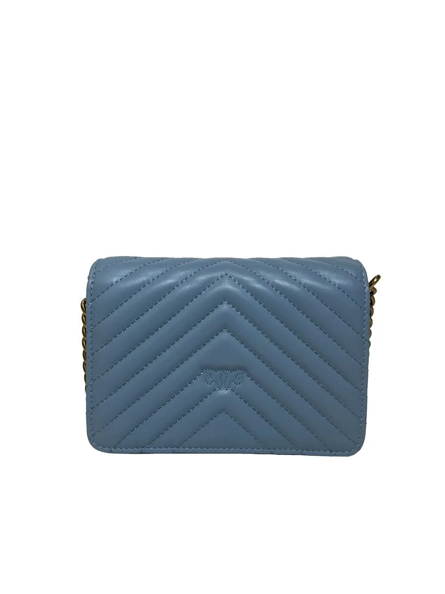 MINI LOVE BAG CLICK V QUILT – blue — фото 3