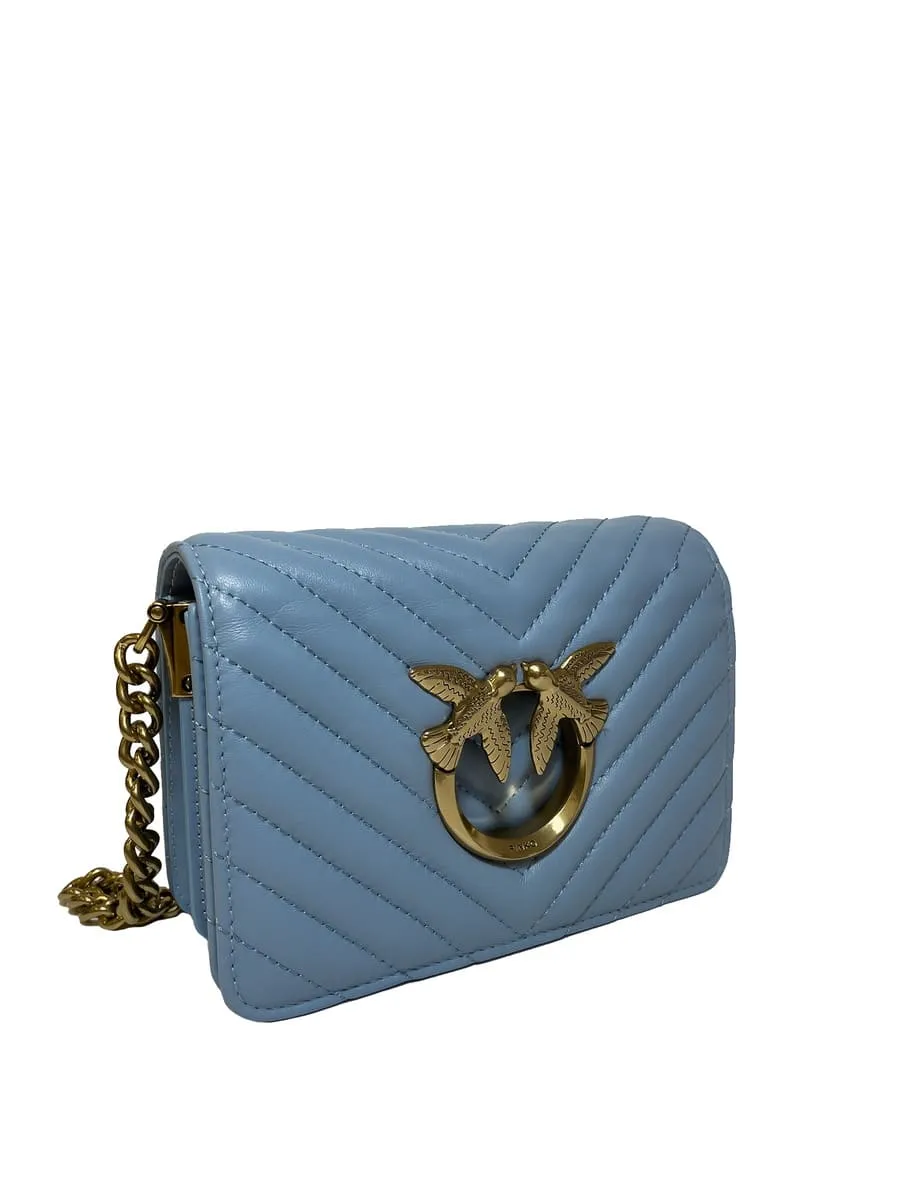 MINI LOVE BAG CLICK V QUILT – blue — фото 4