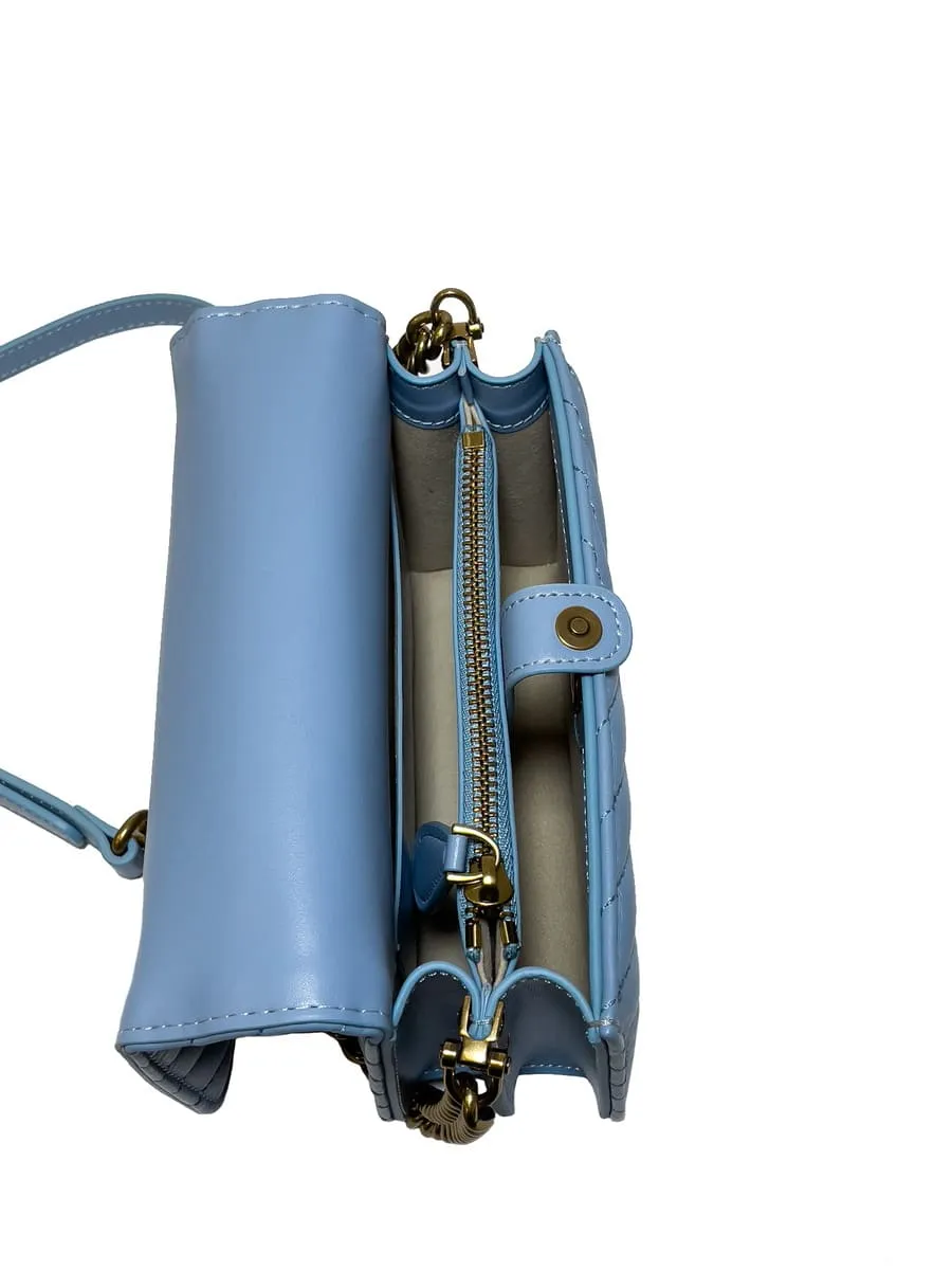 MINI LOVE BAG CLICK V QUILT – blue — фото 6