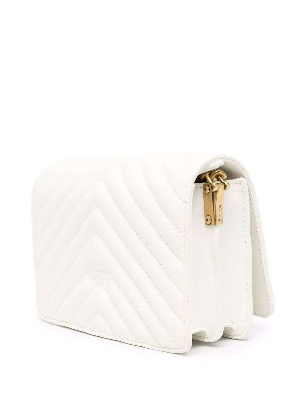 MINI LOVE BAG CLICK V QUILT – white — фото 3