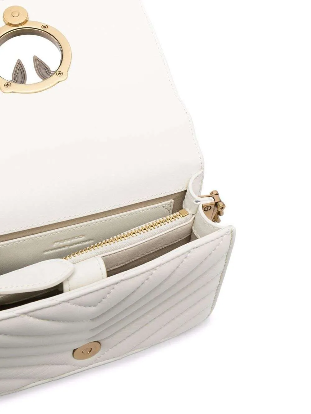 MINI LOVE BAG CLICK V QUILT – white — фото 4