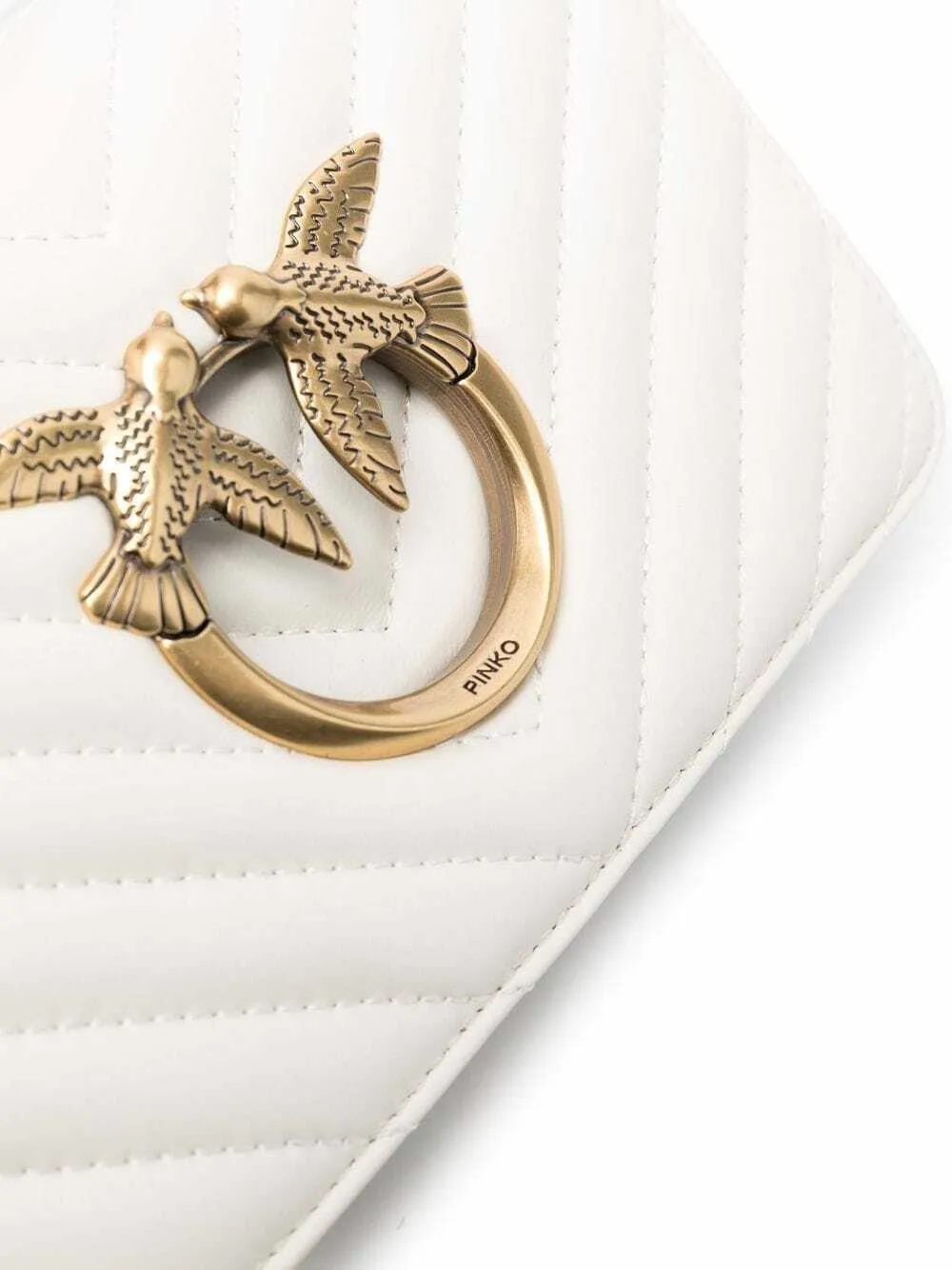 MINI LOVE BAG CLICK V QUILT – white — фото 5