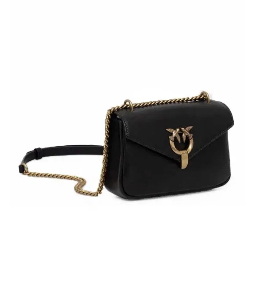 MINI LOVE BAG HALF CLICK - black gold — фото 2