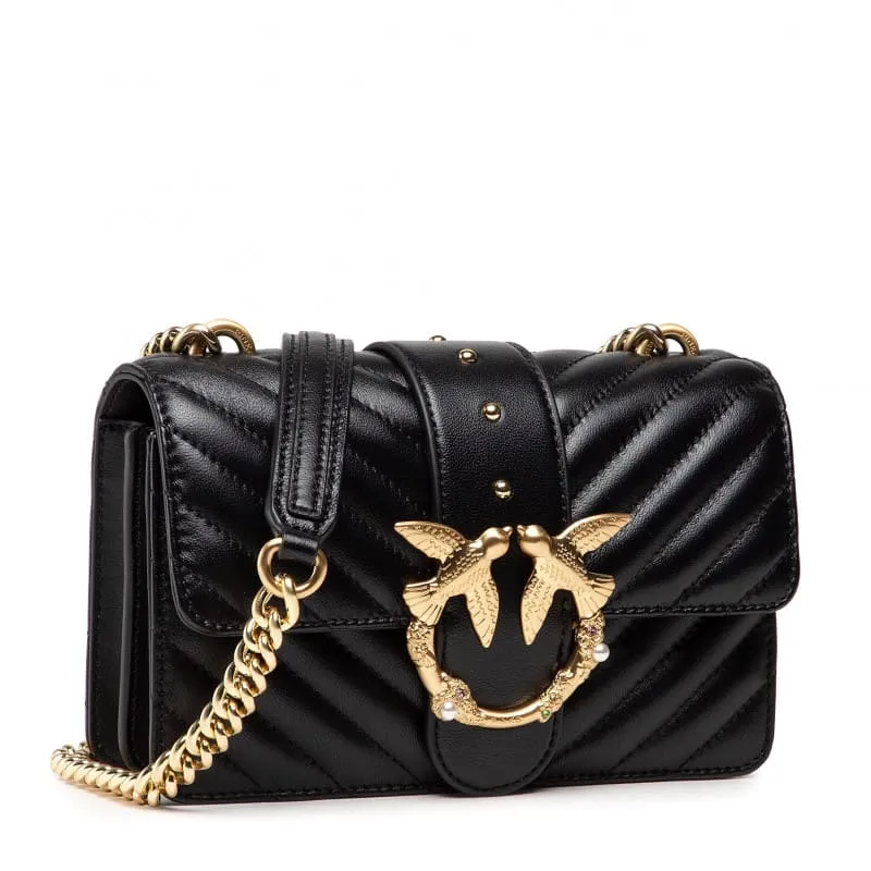 MINI LOVE BAG ICON V QUILT JEWEL – black — фото 3