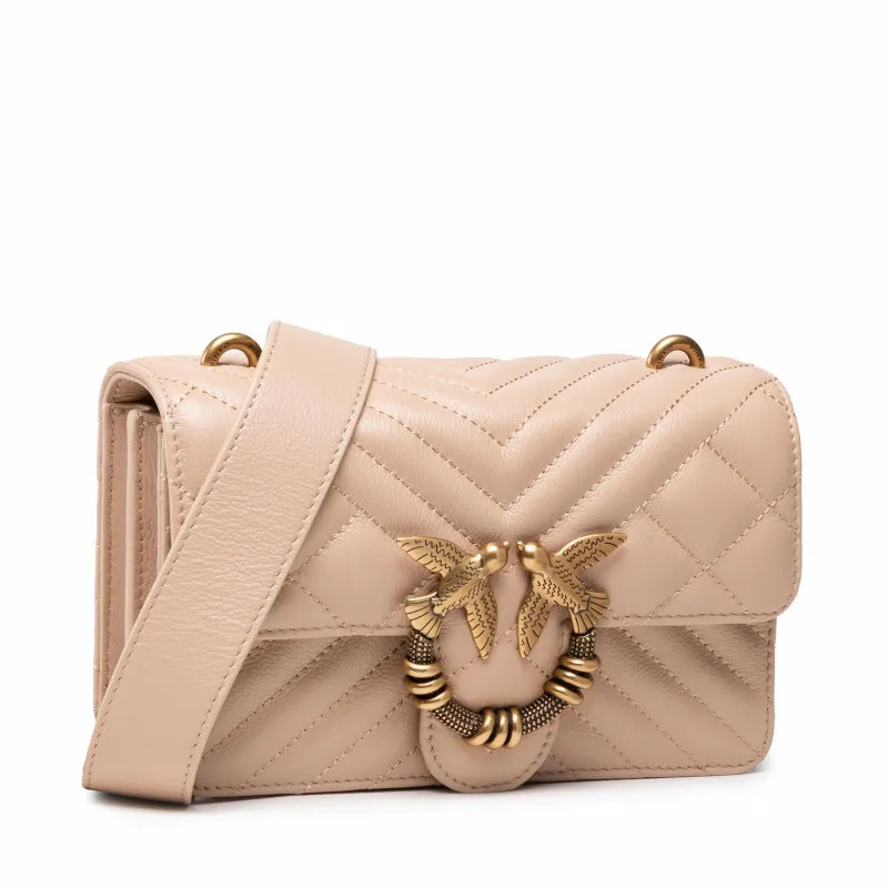 MINI LOVE BAG ICON V QUILT MIX - beige — фото 3