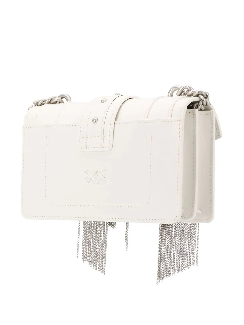 MINI LOVE BAG METAL FRINGES – white — фото 3