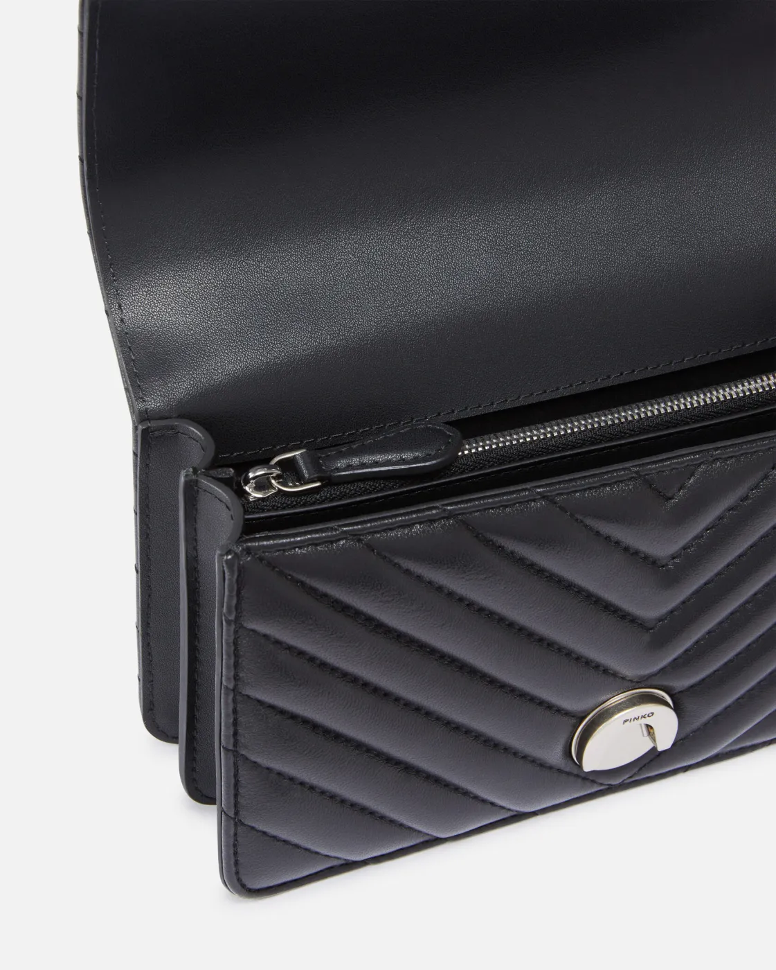 MINI LOVE BAG ONE CHEVRON - black/silver — фото 4