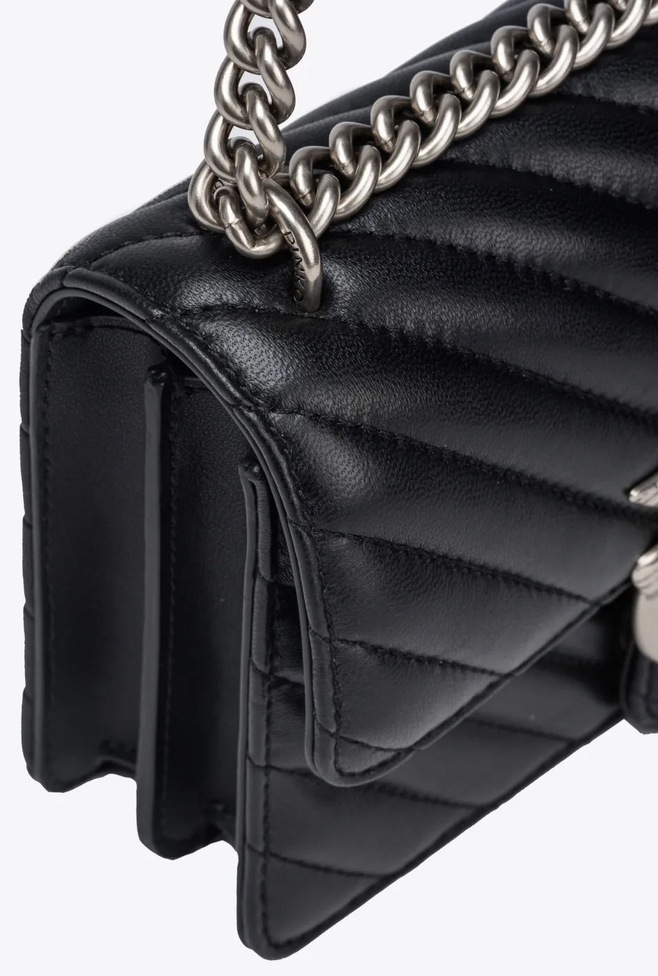 MINI LOVE BAG ONE CHEVRON - black/silver — фото 5