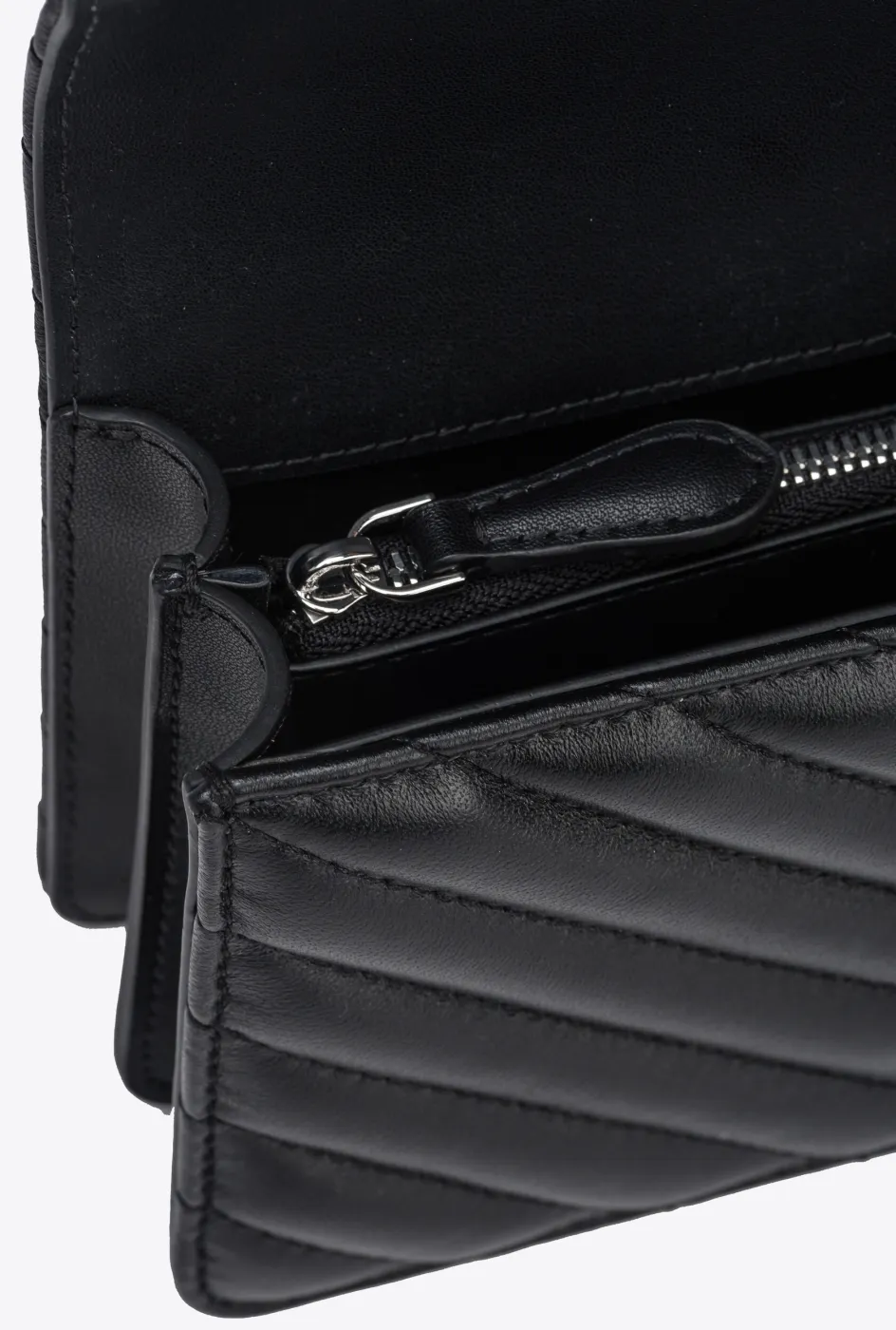 MINI LOVE BAG ONE CHEVRON - black/silver — фото 6