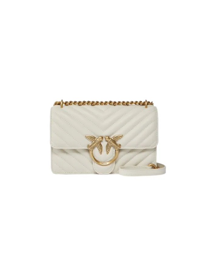 MINI LOVE BAG ONE CHEVRON - white/gold — фото 1