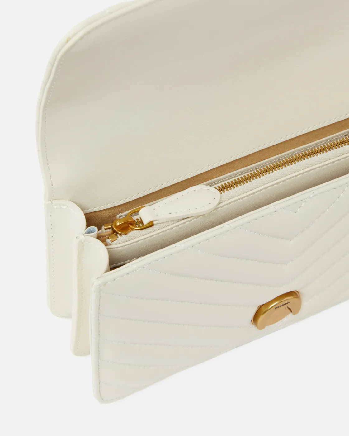 MINI LOVE BAG ONE CHEVRON - white/gold — фото 3