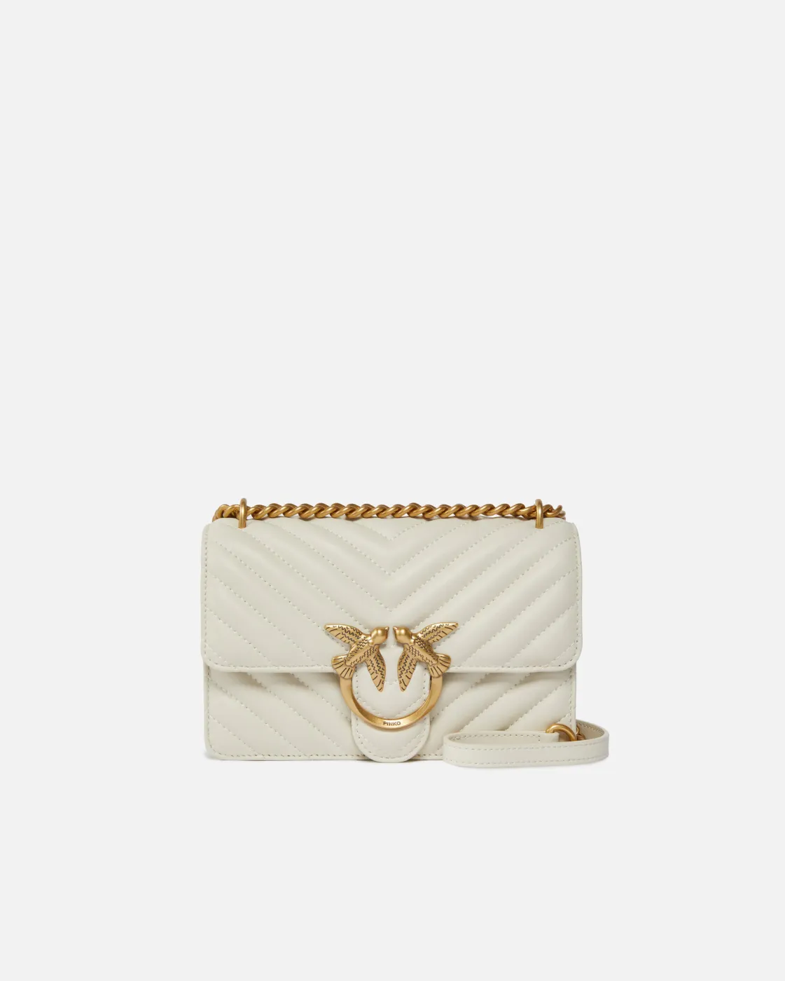MINI LOVE BAG ONE CHEVRON - white/gold — фото 5