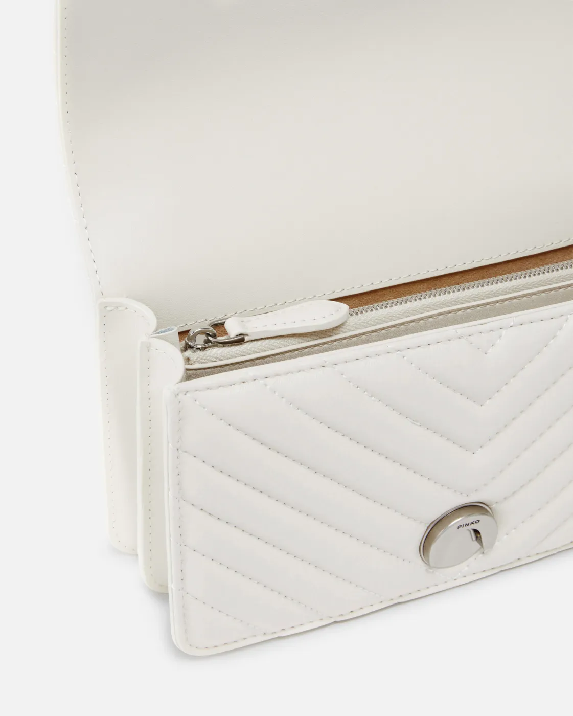 MINI LOVE BAG ONE CHEVRON - white/silver — фото 3