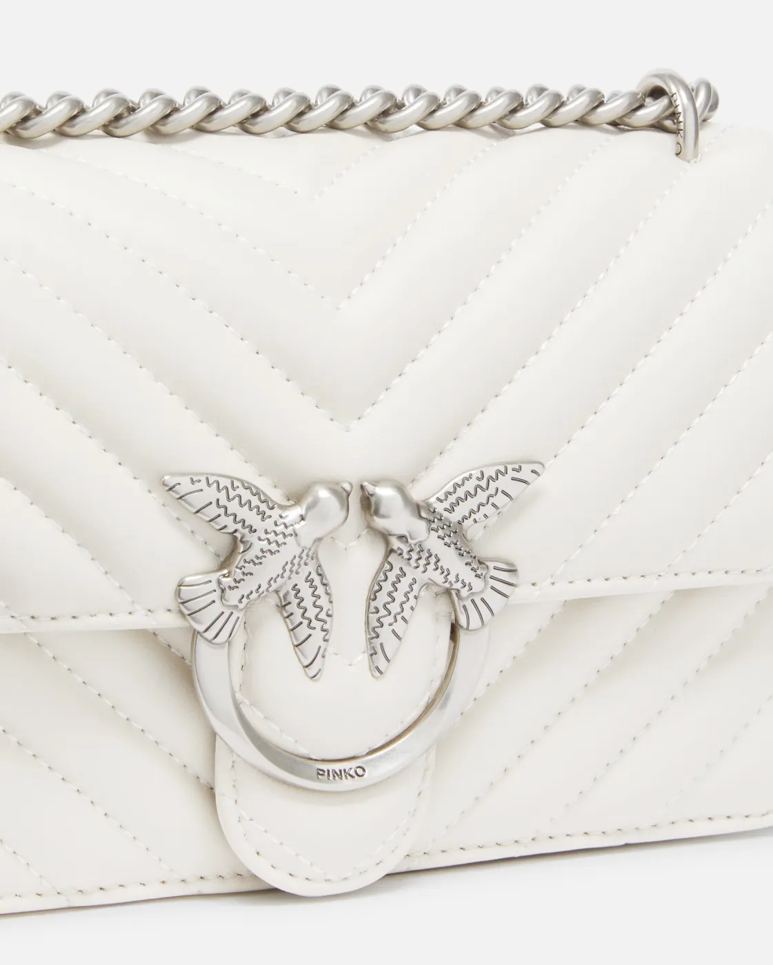 MINI LOVE BAG ONE CHEVRON - white/silver — фото 6