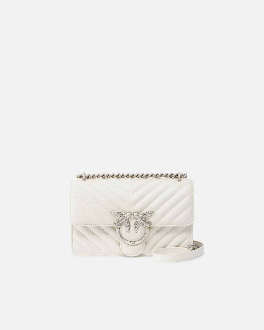 MINI LOVE BAG ONE CHEVRON - white/silver — фото 7