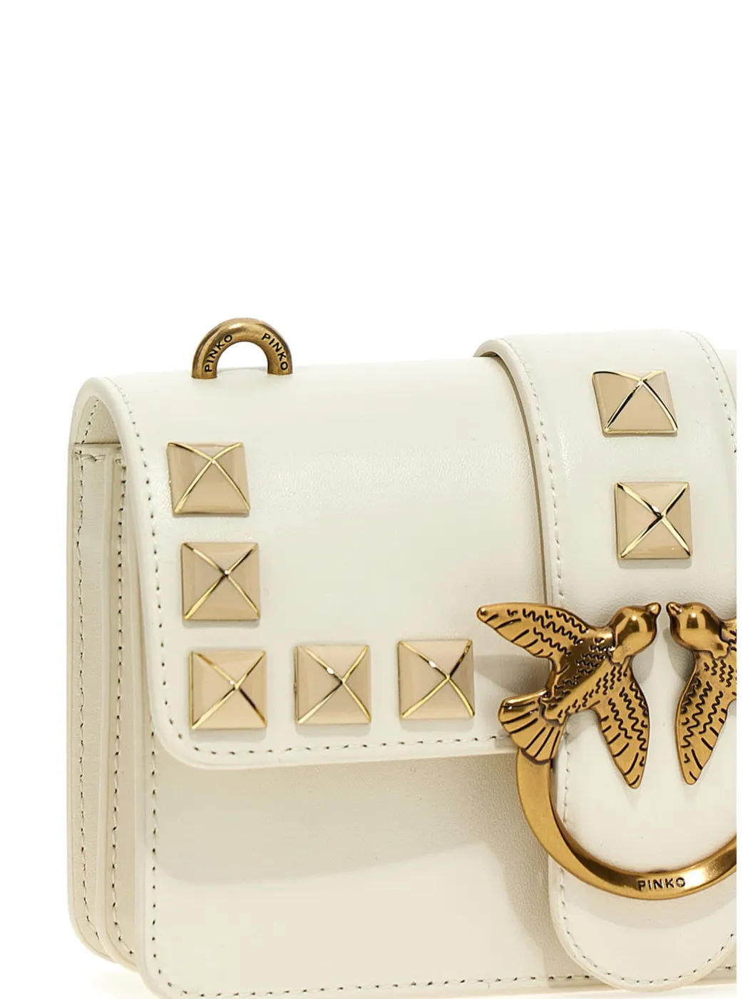 MINI LOVE BAG ONE PAINTED STUDS - white — фото 4