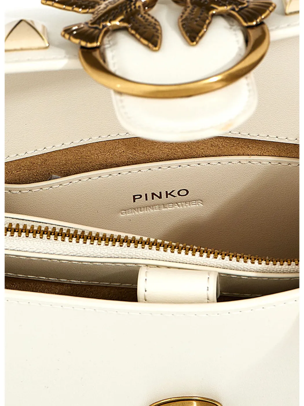 MINI LOVE BAG ONE PAINTED STUDS - white — фото 5