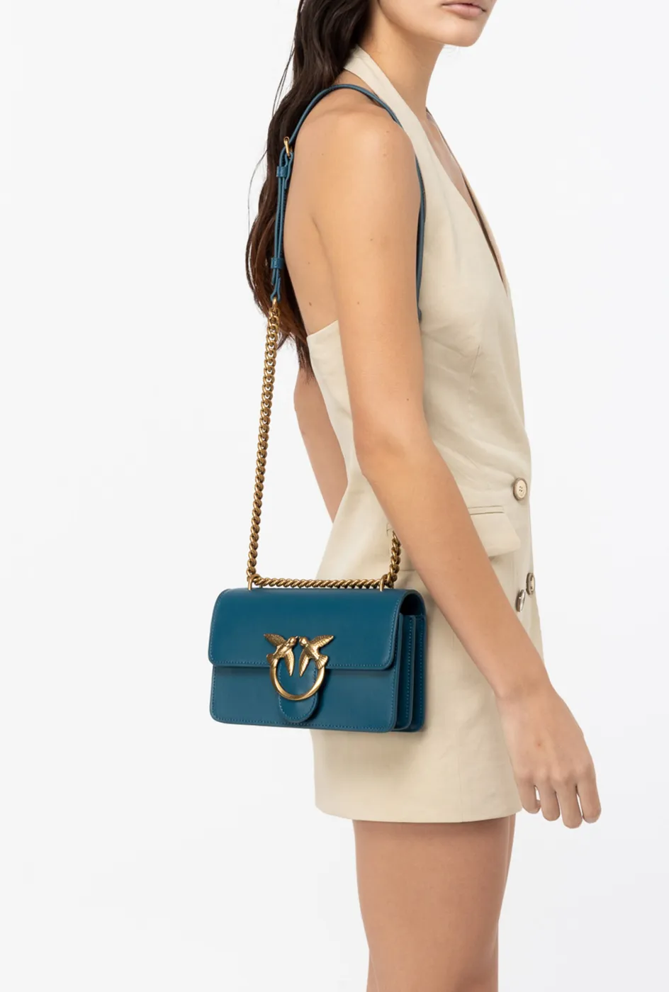 MINI LOVE BAG ONE SIMPLY – teal-antique gold — фото 5