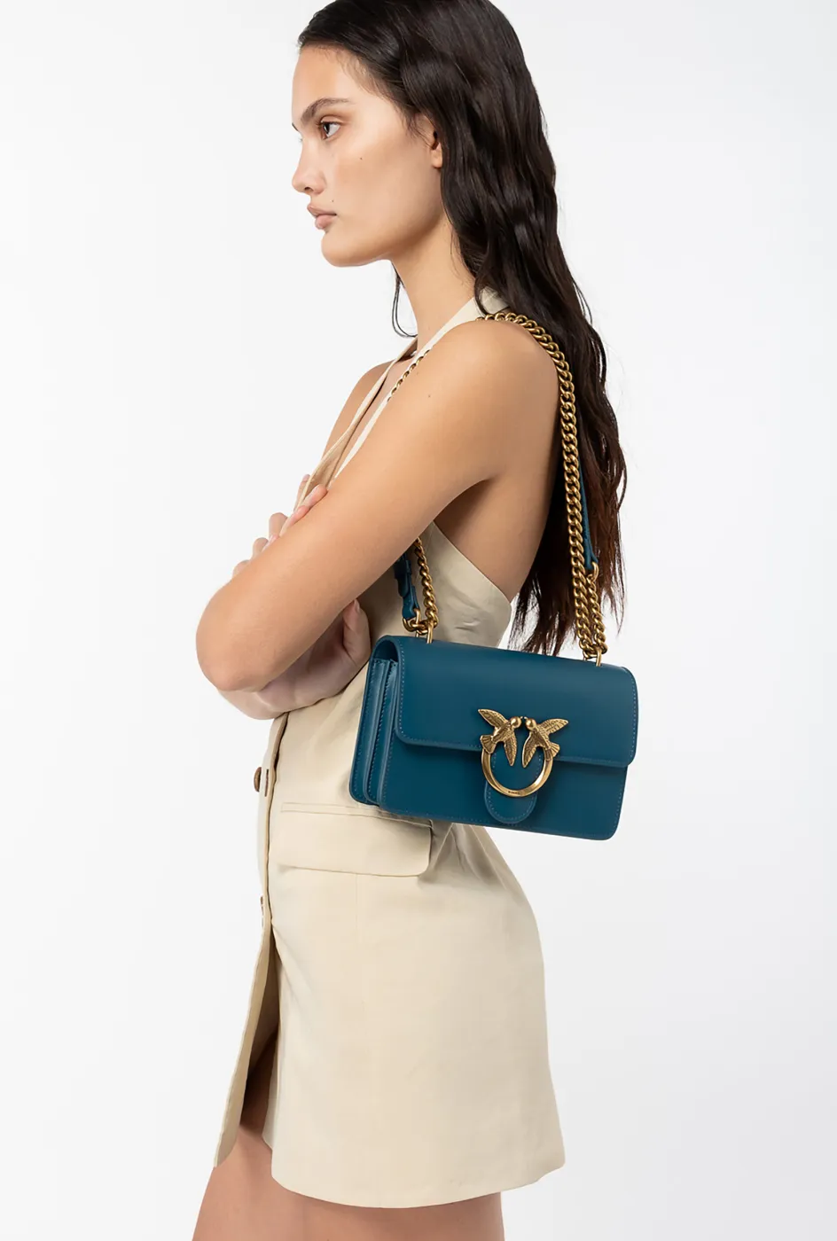 MINI LOVE BAG ONE SIMPLY – teal-antique gold — фото 6