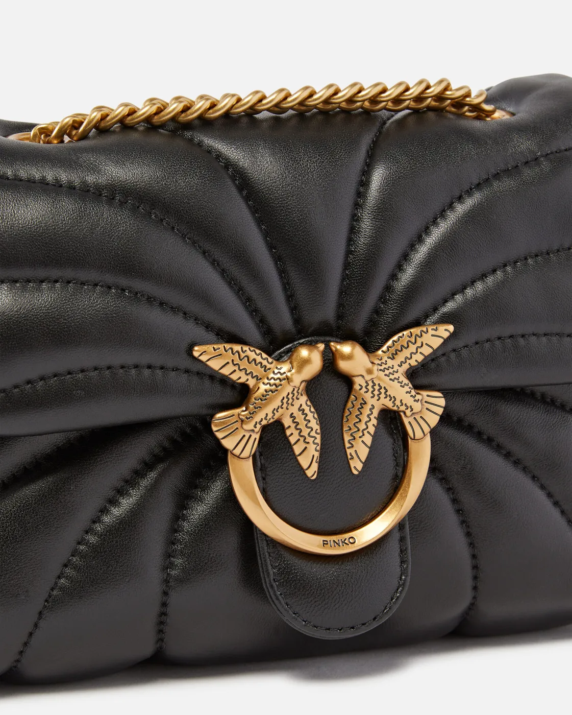 MINI LOVE BAG PUFF LARGE BUTTERFLY QUILT - black — фото 4