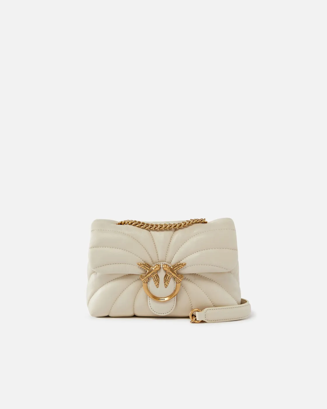 MINI LOVE BAG PUFF LARGE BUTTERFLY QUILT - white — фото 5