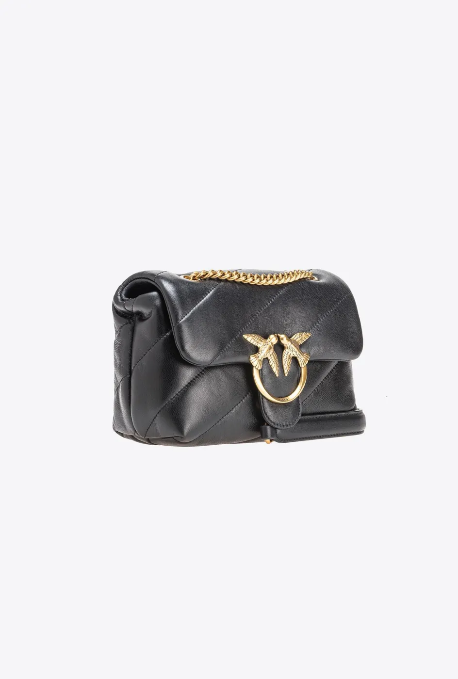 MINI LOVE BAG PUFF MAXI QUILT - black/gold — фото 4