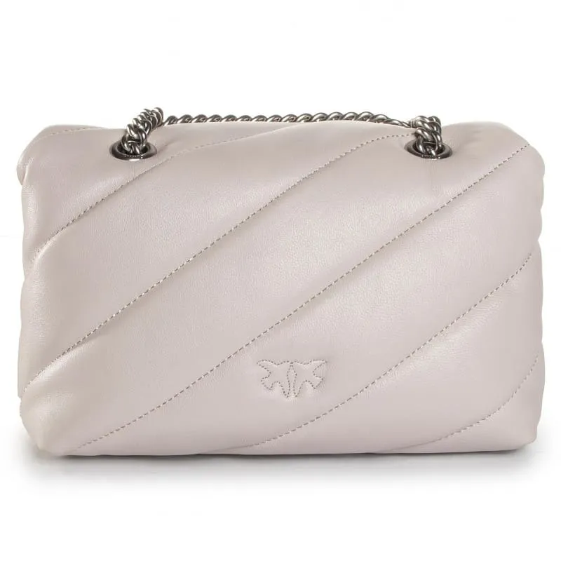 MINI LOVE BAG PUFF MAXI QUILT – creme silver — фото 3