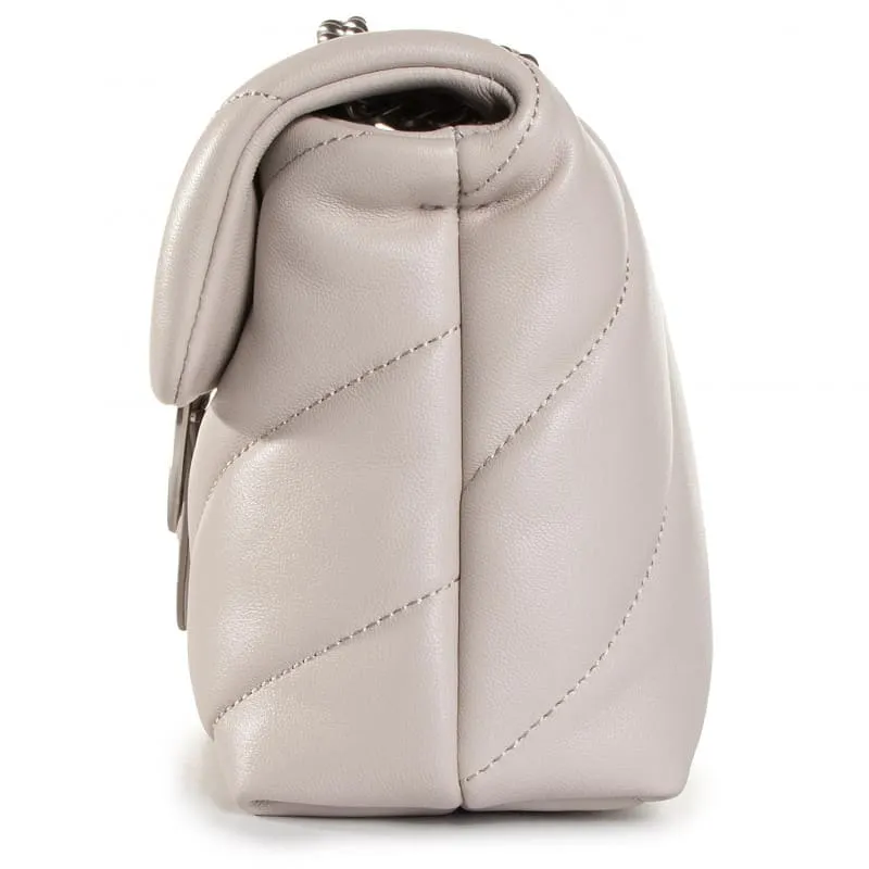 MINI LOVE BAG PUFF MAXI QUILT – creme silver — фото 4