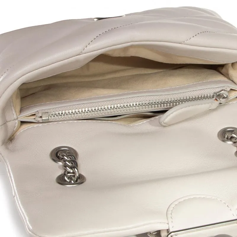 MINI LOVE BAG PUFF MAXI QUILT – creme silver — фото 5