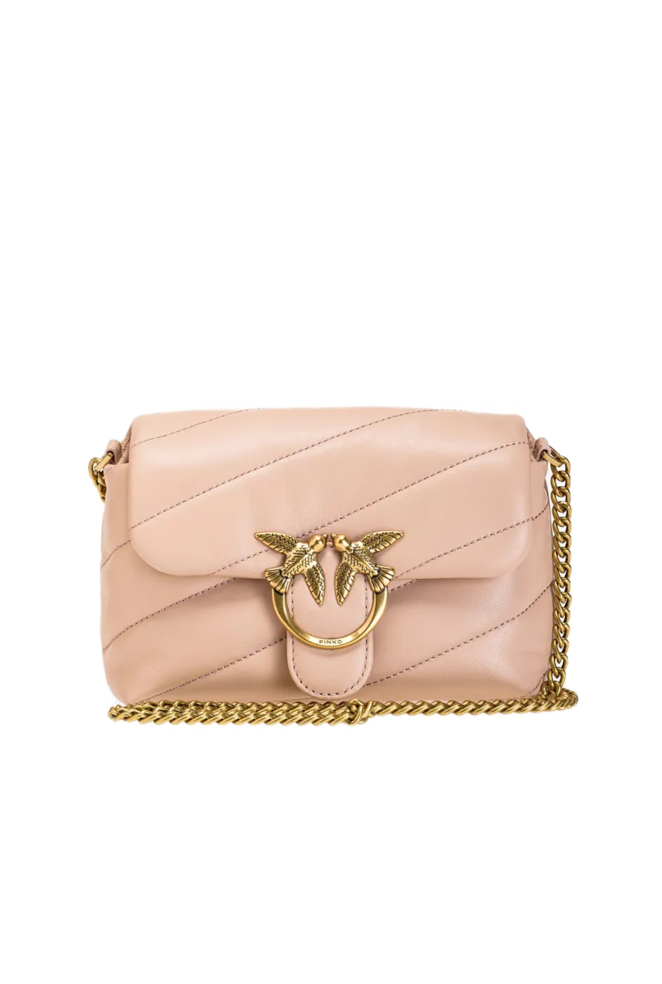 MINI LOVE BAG PUFF MAXI QUILT – dusty pink-antique gold — фото 1