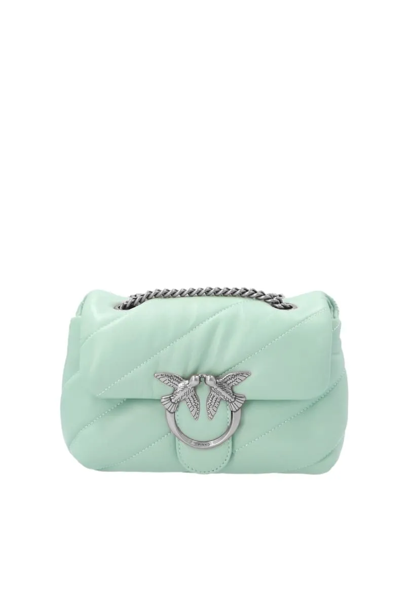 MINI LOVE BAG PUFF MAXI QUILT – mint green silver