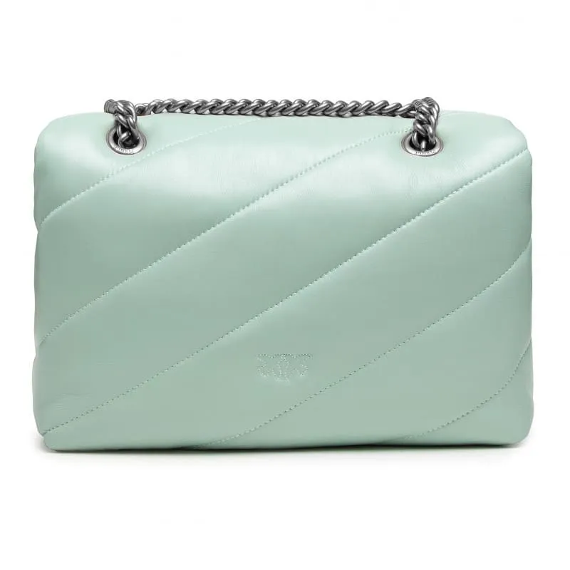 MINI LOVE BAG PUFF MAXI QUILT – mint green silver — фото 2