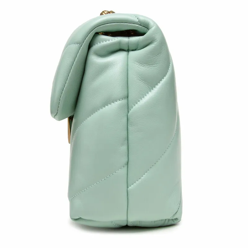 MINI LOVE BAG PUFF MAXI QUILT – mint green silver — фото 3