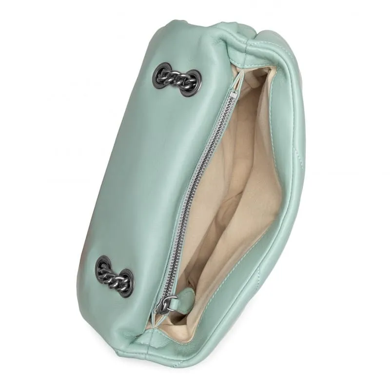 MINI LOVE BAG PUFF MAXI QUILT – mint green silver — фото 4