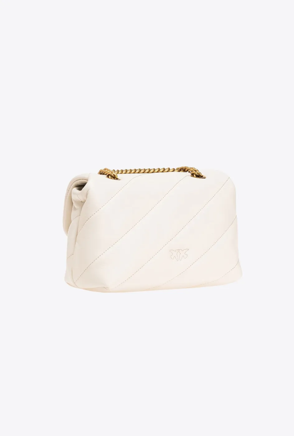 MINI LOVE BAG PUFF MAXI QUILT – white gold — фото 4