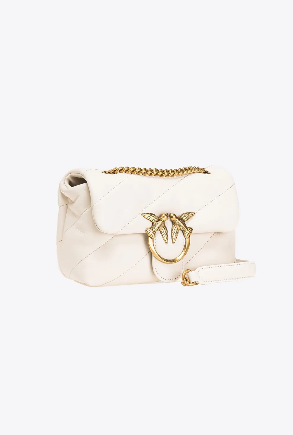 MINI LOVE BAG PUFF MAXI QUILT – white gold — фото 5