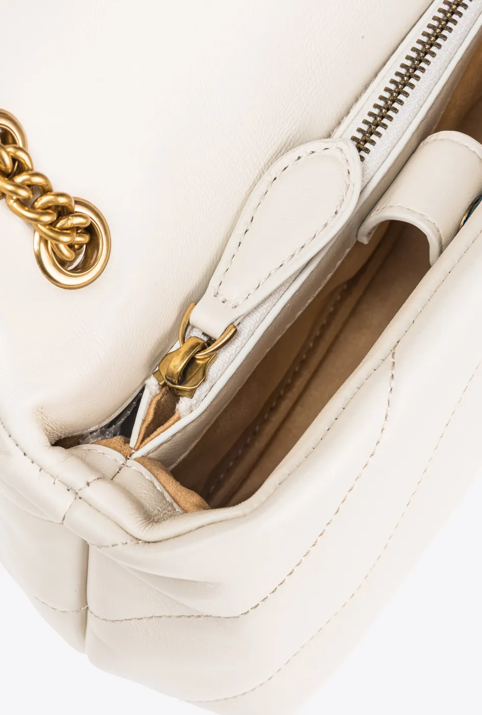 MINI LOVE BAG PUFF MAXI QUILT – white gold — фото 8