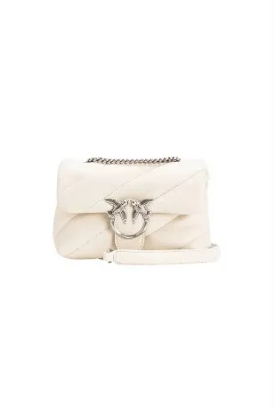 MINI LOVE BAG PUFF MAXI QUILT – white silver