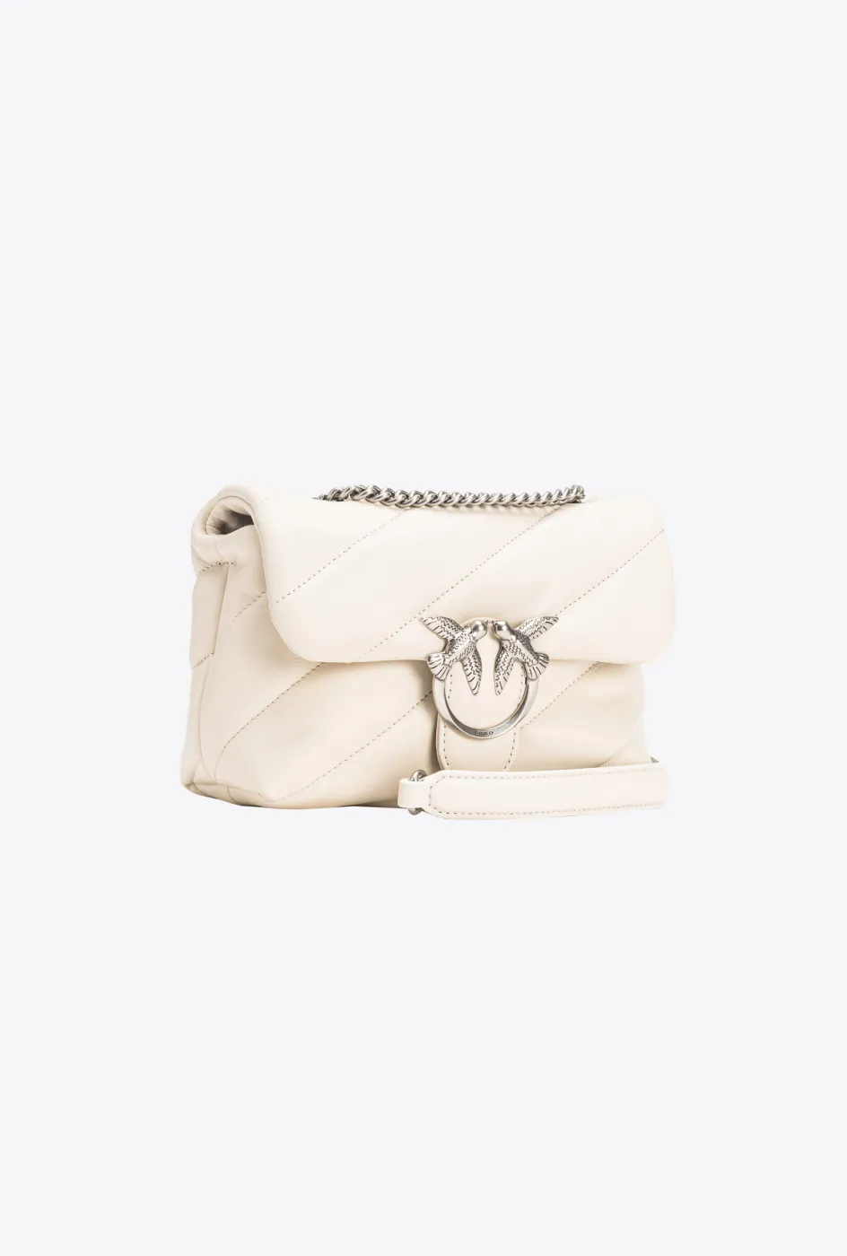 MINI LOVE BAG PUFF MAXI QUILT – white silver — фото 4