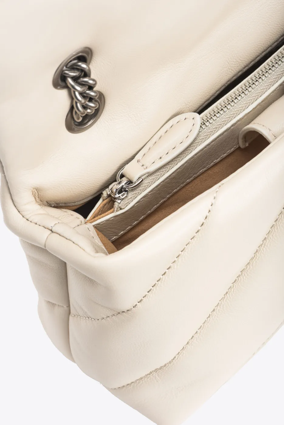 MINI LOVE BAG PUFF MAXI QUILT – white silver — фото 7