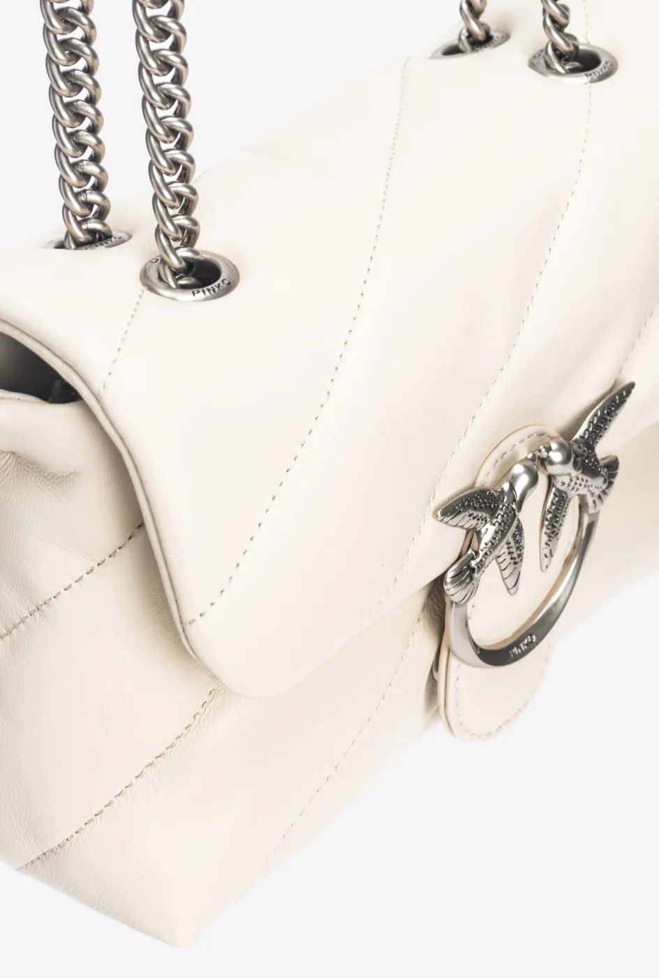 MINI LOVE BAG PUFF MAXI QUILT – white silver — фото 9