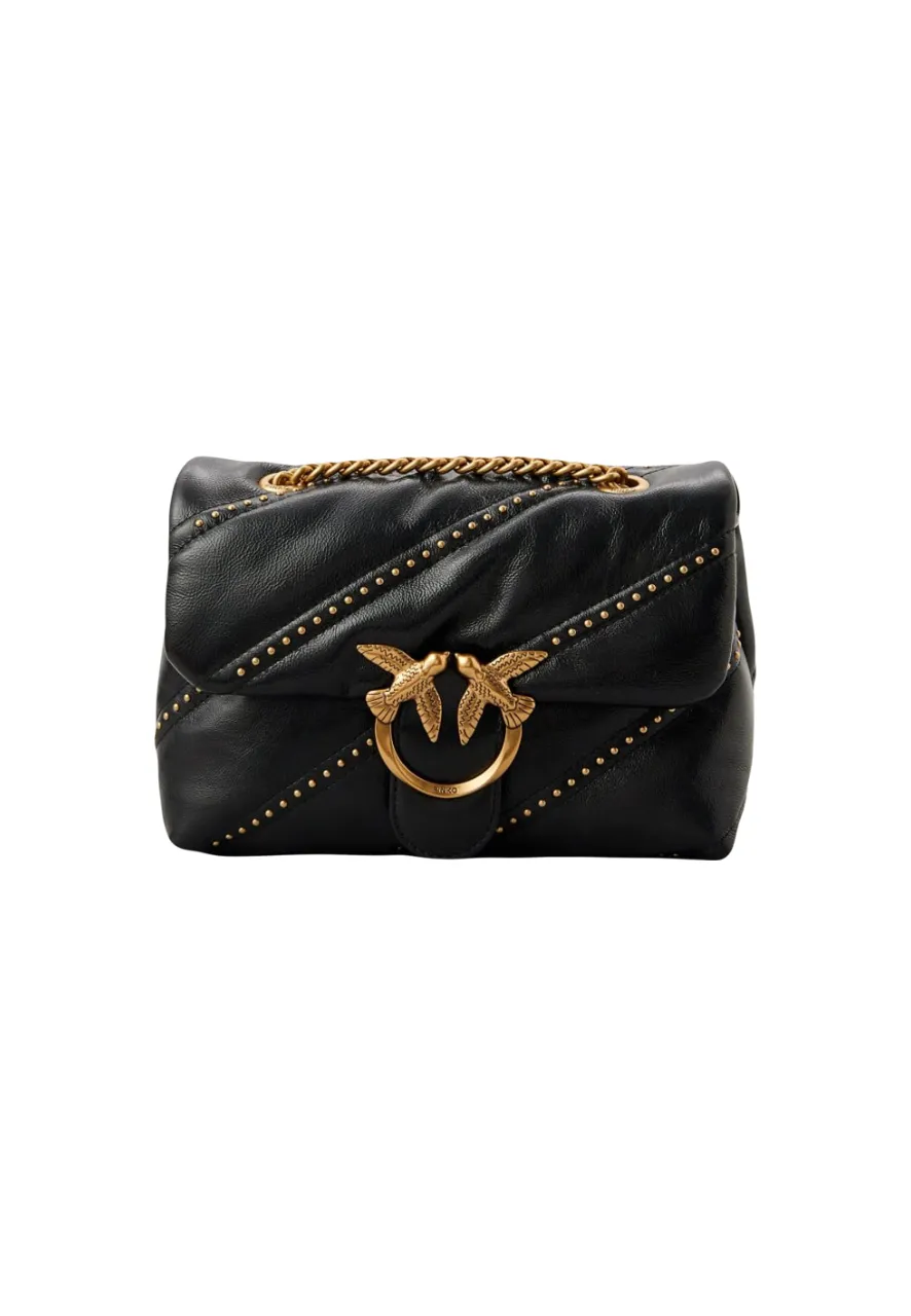 MINI LOVE BAG PUFF STRASS INCASTONATI - black